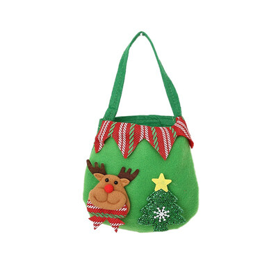 

New Hot Merry Christmas Red Candy Bag Christmas Tree Print Pouch Reusable Mini Handbag Xmas for Home Party Year Decor Gift
