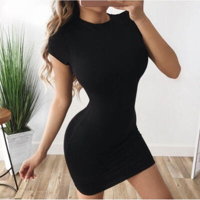 

Women&39s Summer Bodycon Short Sleeve Clubwear Party Cocktail Short Mini Dress