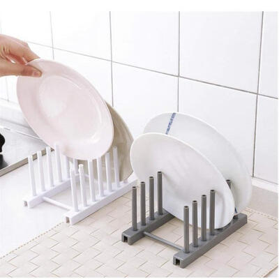 

Multi-Purpose Collapsible Plastic Plate RackDish Cup Lid Organizer Stand Drainer For Kitchen Cabinet