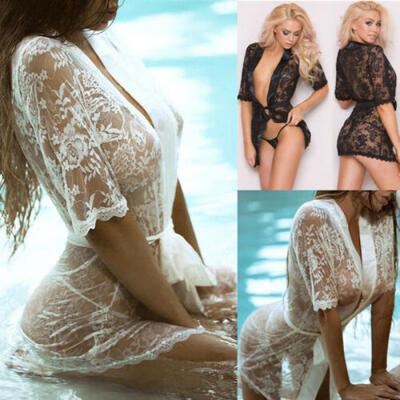 Sexy-Lingerie-Sleepwear-Lace-Women-Open-Crotchless-Underwear-Babydoll-Nightwear
