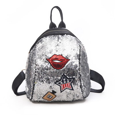 

Tailored Women Ladies Fashion Striped Star Sequins Handbag Shoulder Backpacks Bags