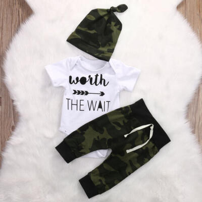 

Camouflage Newborn Toddler Baby Boys Clothes Romper Bodysuit Pants Outfits Set