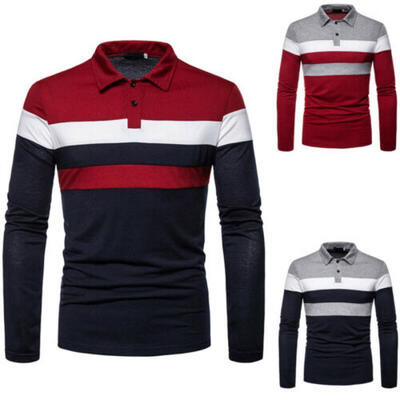 

Mens Slim Fit Scoop Neck Long Sleeve Muscle Tee T-shirt Casual Tops Strpe Shirts