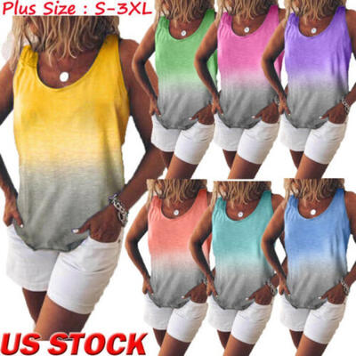 

Women Summer Vest Sleeveless Loose Crop Tops Tank Tops Blouse Tops T-Shirt