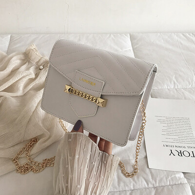 

Casual wild fresh temperament embroidered line Messenger bag female 2019 new fashion simple sewing thread chain shoulder bag