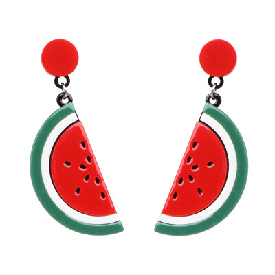 

2019 New Trendy Boho Fruit Round Drop Dangle Earrings Handmade Watermelon Earring Female Wedding Party Gifts Jewelry