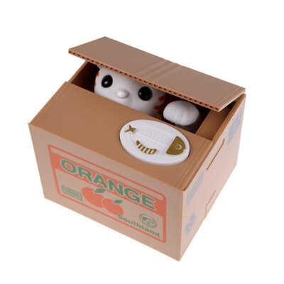 

Electric Cat Steal Automated Piggy Bank Moneybox Money Saving Box Ornament