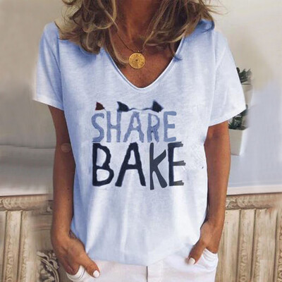 

Starmoon Women Summer Letters Printing Short Sleeve Casual Tunic Shirt Tops Blouse