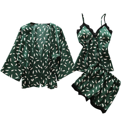 

Toponeto Women Summer Home Pajama Sleepwear Nightwear Underwear 3PC Set