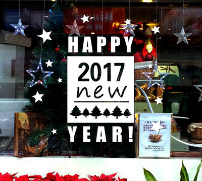 

〖Follure〗New Year 2017 Merry Christmas Wall Sticker Home Shop Windows Decals Decor