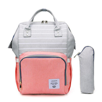 

Stripes Waterproof Mummy Diaper Handbag Big Capacity USB Maternity Backpack