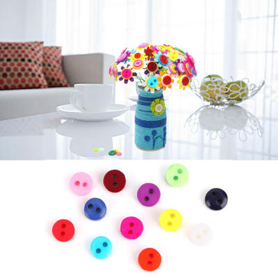 

Greensen 80Pcs Colorful 2 Holes Mini Children Clothes Decoration Resin Button Sewing Accessories 6mm
