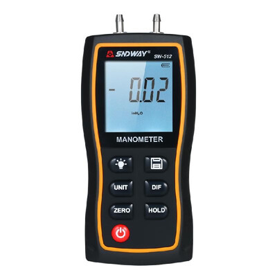 

SNDWAY High Precision Differential Manometer Hand-held LCD Digital Dual-port Manometer Differential Air Pressure Gauges Tester wit