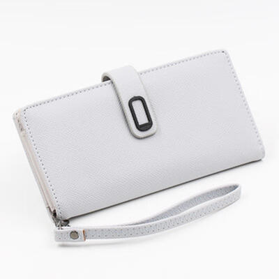 

Simple Fresh Style PU Leather Long Wallet For Women Zipper Hasp Purse Phone Bag With Card Holder