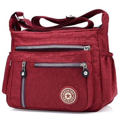 

Large canvas bag women slung backpack waterproof nylon Oxford cloth bag middle-aged mother bag leisure