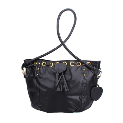 

Spring Women PU Leather Hallow Out Barrel Bag Reteo Vintage Shoulder Bag