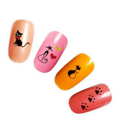 

〖Follure〗NEW 11 Design in 1 Black Cat Design Water Transfer 3D Nail Art Stickers Decals