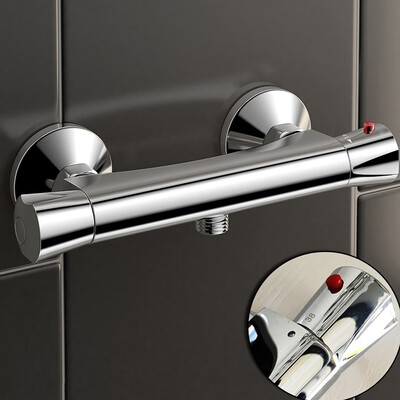

Premium Square Thermostatic Shower Bar Valve In Chrome & Exposed Mixer Bathroom
