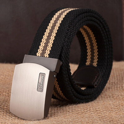 

Canvas Men belt high quality Alloy Automatic buckle belt youth Men&Women outdoor casual cowboy pants belt 110-140cm