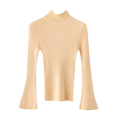 

Sweater bottoming half-high collar Autumn Winter Korean sweater women Long-sleeve Solid Turtleneck Knitted Sweater Pullover Slim