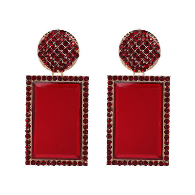 

2019 WOMEN brand square geometric dangle earrings for women big Ethnic statement earrings Fashion jewelry