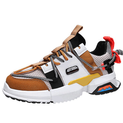 

Mens shoes fashion tide shoes increase sports color matching mesh shoes more laces