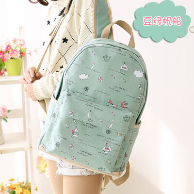 

Schoolbag female shoulder bag junior high school students Korean campus small fresh simple canvas computer backpack
