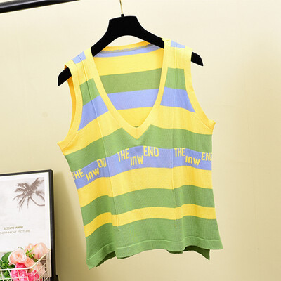 

Autumn Vest Women New Wool Sleeveless V-Neck Knitted Vest Female casual tank tops oversize Korean Harajuku Girls pullover