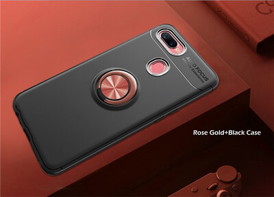 

Goowiiz Phone Case For OPPO F9R17 Luxury Metal Ring Magnetic Bracket TPU Shockproof Cooling