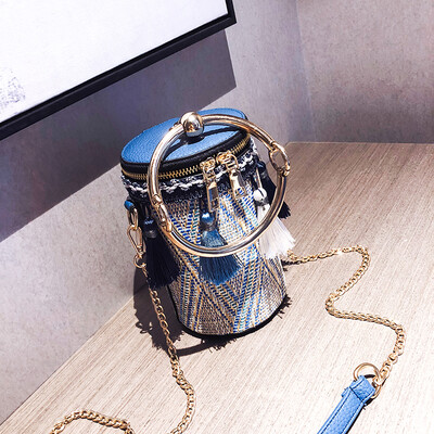

Fairy bag female 2019 new Korean autumn fashion portable straw bucket bag Joker shoulder Messenger bag