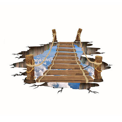 

3D Simulation Suspension Bridge Self-Adhesive Wall Sticker DIY Floor Decals