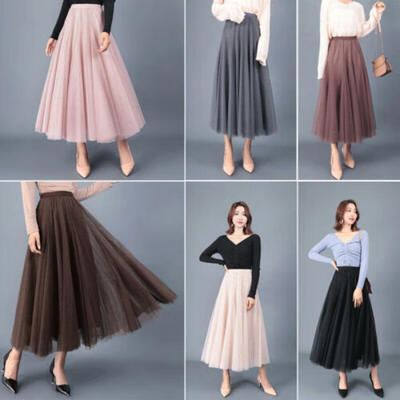 

Layers Tulle Skirt Women Vintage Dress 50s Rockabilly Tutu Petticoat Ball Gown