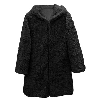 

Toponeto Women Autumn Long Sleeve Thick Hooded Open Stitch Coat Jacket Cardigan