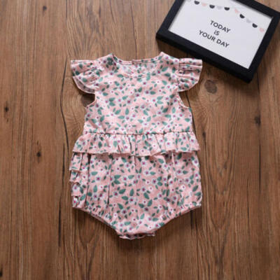 

Canis Newborn Baby Girl Floral Romper Bodysuit Jumpsuit Summer Outfits Clothes