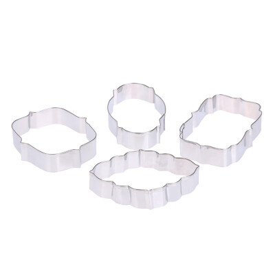 

4pcs Stainless Steel Mirror Frame Cookie Cutters Slicer Fondant Cake Decor