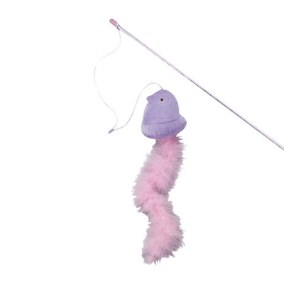 

Transparent Rod Small Bird With Long Plush Tail Not Hurt The Claws Of Cats Interactive Pet Toys Teaser Wand Toy