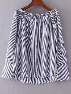

High Low Striped Blouse