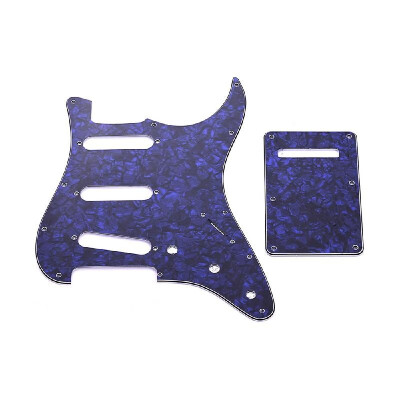 

SSS Electric Guitar Pickguard Set with Back Plate Screws Pick Guard for American ST Style Guitars White Pearl