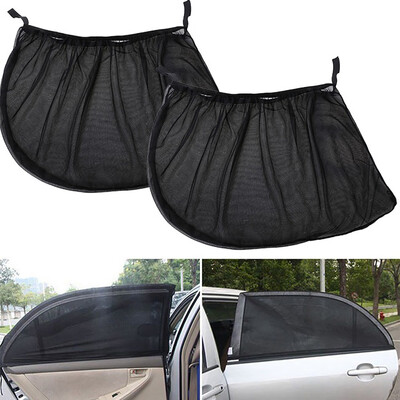 

Tailored 2Pcs Car Kids Sun Shade Shield Socks Rear Side Window Square UV Cover Mesh