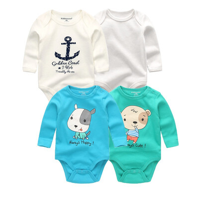

Long Sleeve Baby Boys Clothes Newborn Bodysuits Clothing Sets 4PCS Roupa de bebe Unicorn Baby Girls Clothes Rompers 0-12M Purple
