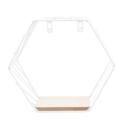 

Iron Hexagonal Mesh Wall Storage Rack Metal Hanging Wall Display Shelf