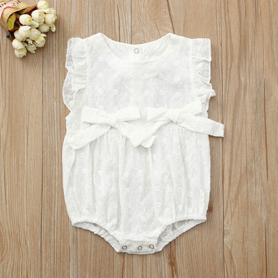 

Toddler Kids Baby Girl Ruffled Bowknot Romper Floral Print Bodysuit Brief Romper