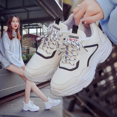 

New tide old shoes breathable womens shoes wild canvas shoes thick white shoes B06230721