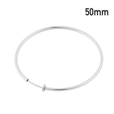 

2 PcsSet 50mm Clip-On Earrings SmallMediumLarge Non-Pierced Hoop Style Spring Clip-On Earrings