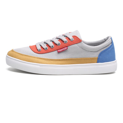 

New Autumn Men Canvas Shoes Fashion Color Mens Vulcanized Shoes Trend Comfort Flats Casual Shoes Light Blue Sneakers Male Shoes