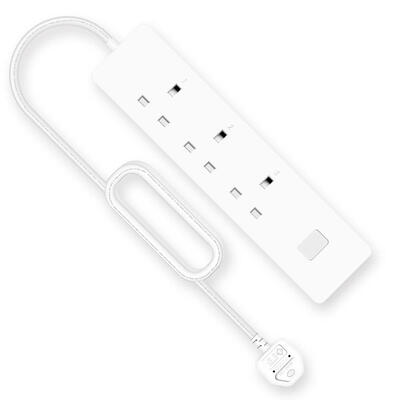 

Smart WiFi Power Strip UK Plug 3 Sockets 2 USB Ports Voice Control Timer