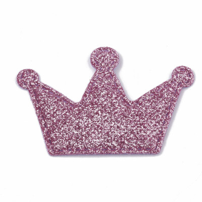 

Glitter PU Patches with Non Woven Fabric Back&Sponge Inside Crown Violet 38x5558x25mm