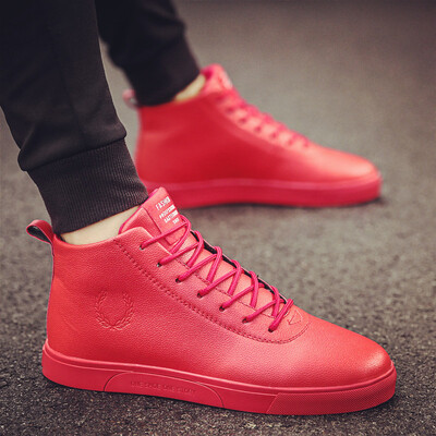 

Summer high-heeled shoes Korean fashion mens shoes Joker white casual canvas white shoes autumn tide shoes