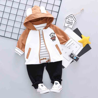 

Autumn Baby Boy Girl Long Sleeve Striped Print T-shirt Hoodie Cartoon Sweatshirt Trousers Casual Outfits