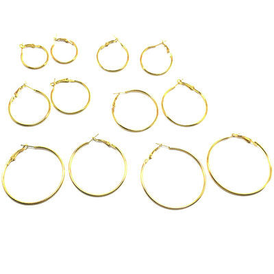 

6 Pairs Fashion Circle Hoop Dangle Earrings Women Celebrity Eardrop Jewelry Gift